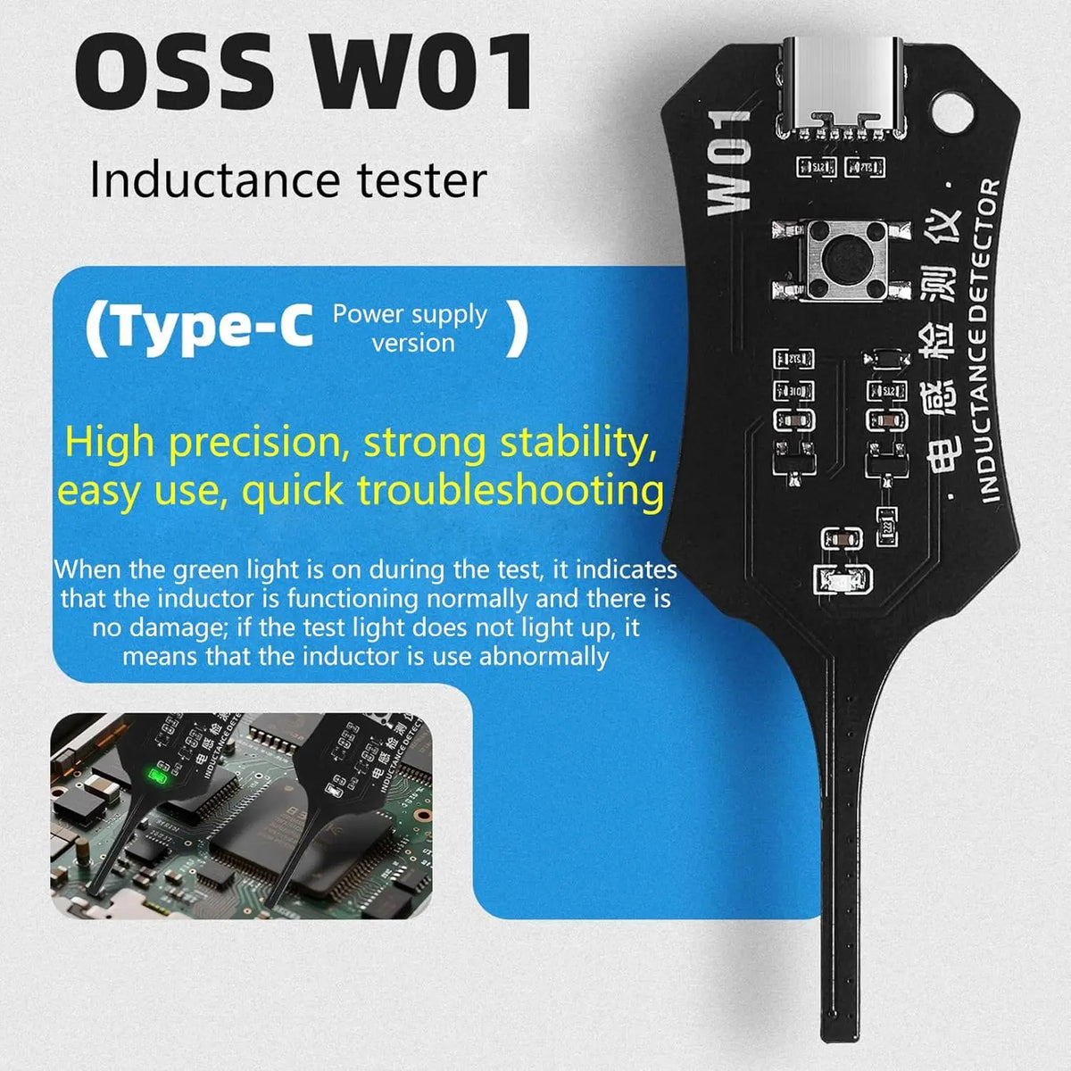 Phone Motherboard Coil Tester – Non-Contact Inductor Fault Detector