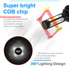 Close-up of a super bright COB chip LED headlight with a 360 degree lighting design.