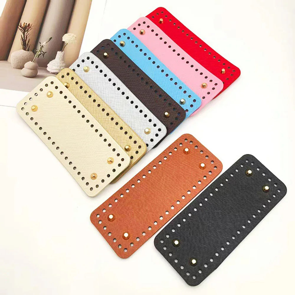 PU Leather Bag Bases with Hanging Hooks for DIY Knitting & Craft Projects