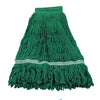 A dark green heavy-duty cotton string mop head replacement with a gathered, pleated design.