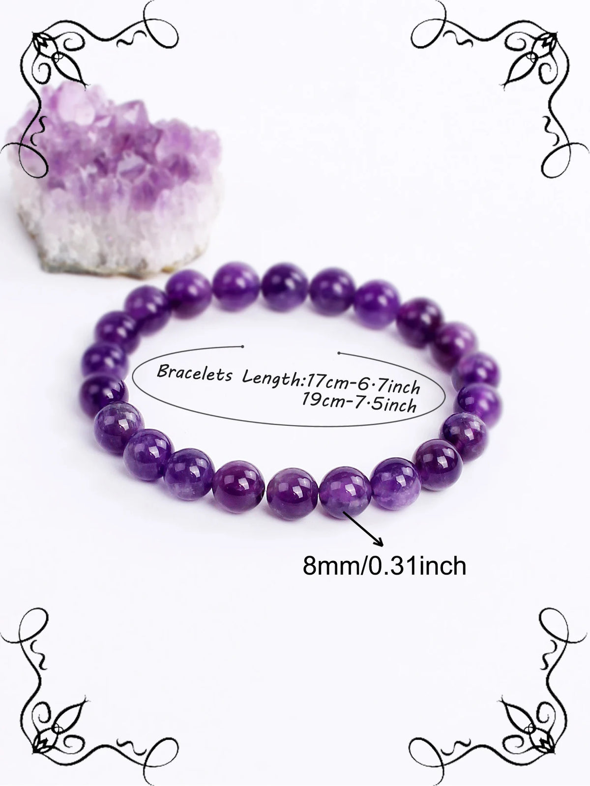 Beruhigendes Amethyst Heilkristall-Armband
