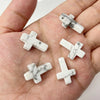 Natural Stone Cross Pendant Charm for Jewelry Making