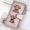 Highland Cow Print Zip-Around Wallet with Card Holder