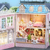 DIY Miniature Wooden Dollhouse Kit with Lighting