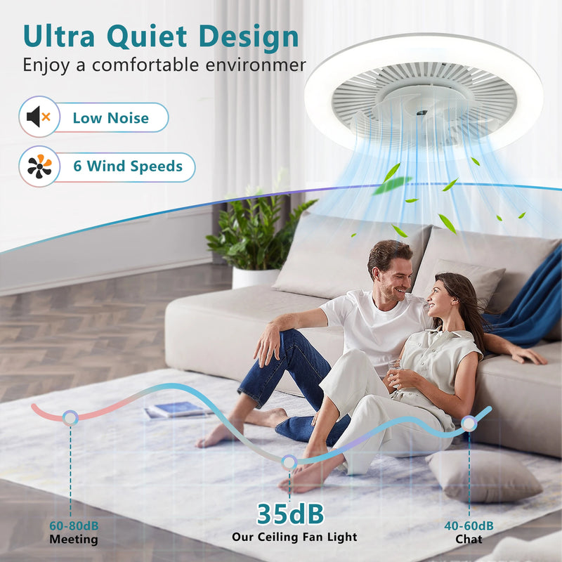 Modern LED Ceiling Fan with Remote Control
