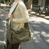 Cotton Canvas Crossbody Bag with Large Capacity