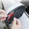Carbon Fiber Textured Mirror Rain Covers with Red Accent – Anti-Fog & Waterproof Fit