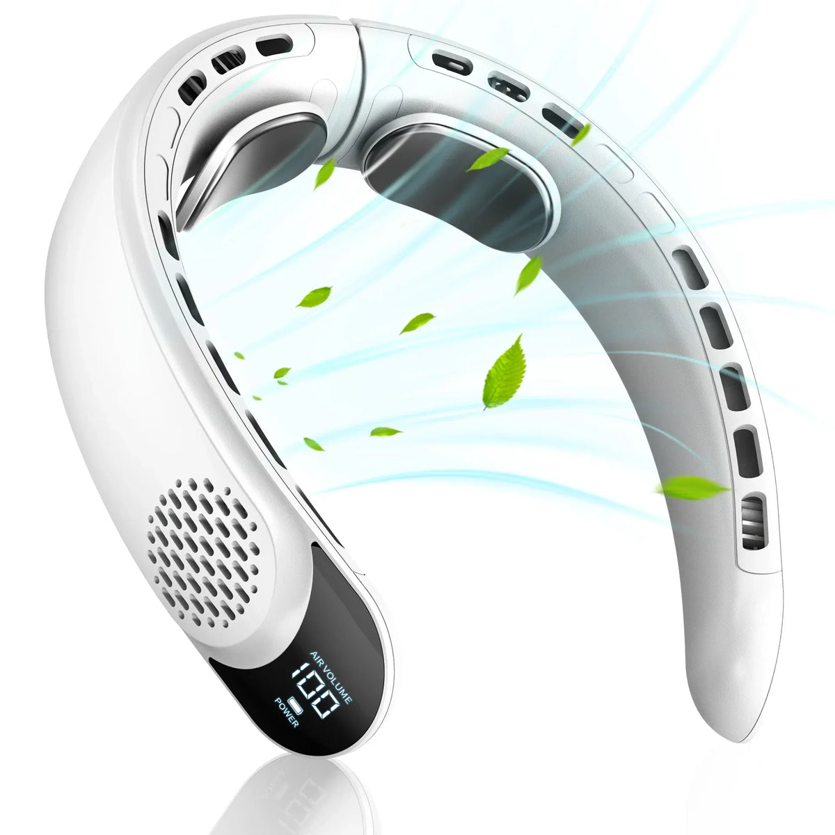 Portable Bladeless Neck Fan with 4000mAh Battery & LED Display