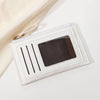 Slim Leather Card Holder Wallet with Secure Zipper