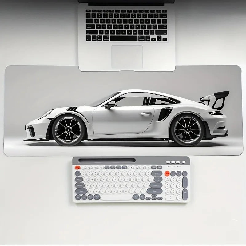 Extra-Large Sports Car Gaming Mouse Pad with Non-Slip Base