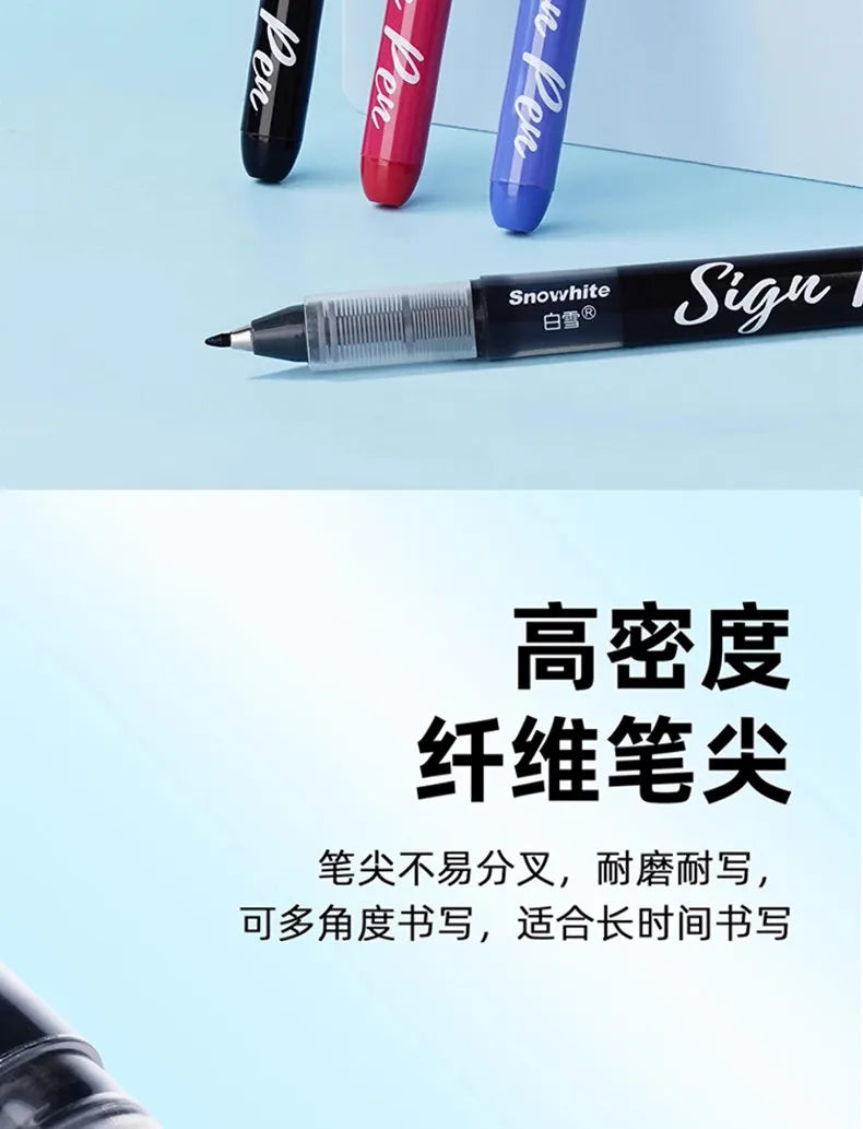 Snowhite Quick-Drying Sign Pen with 1.0mm Fiber Tip