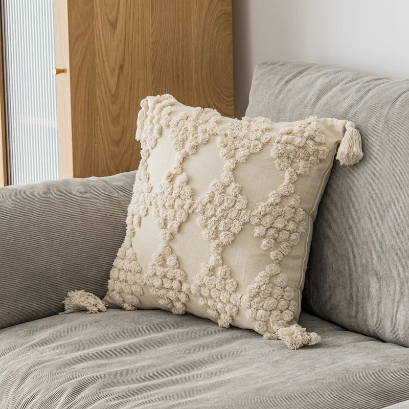 Nordic Bohemian Geometric Tassel Decorative Pillow Cover