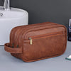 Premium PU Leather Double-Layer Toiletry Bag for Travel
