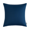 A dark navy blue linen-textured cushion cover or pillow.