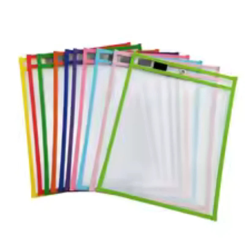 Reusable Dry Erase Pockets (10-Pack) for Classroom Learning