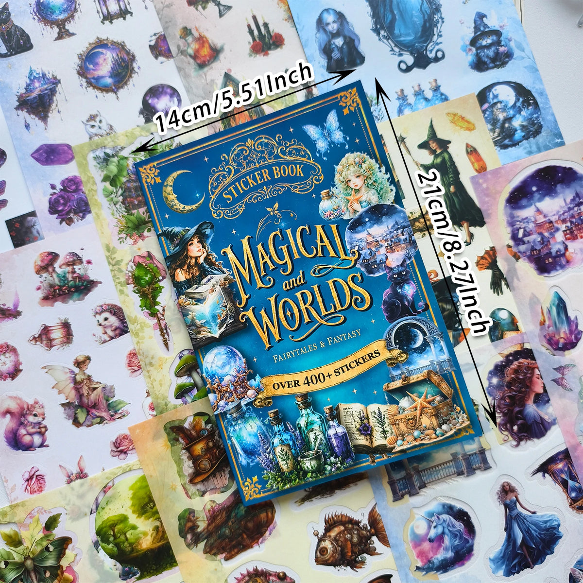Fantasy Magic Sticker Book – 400+ Elf Stickers for Laptop, Water Bottle, Journal & More