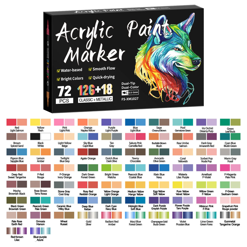 Dual-Tip Acrylic Paint Markers