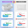 Comparison showing the Butterfly Contour Memory Foam Pillow versus other pillow fills for neck and shoulder support.