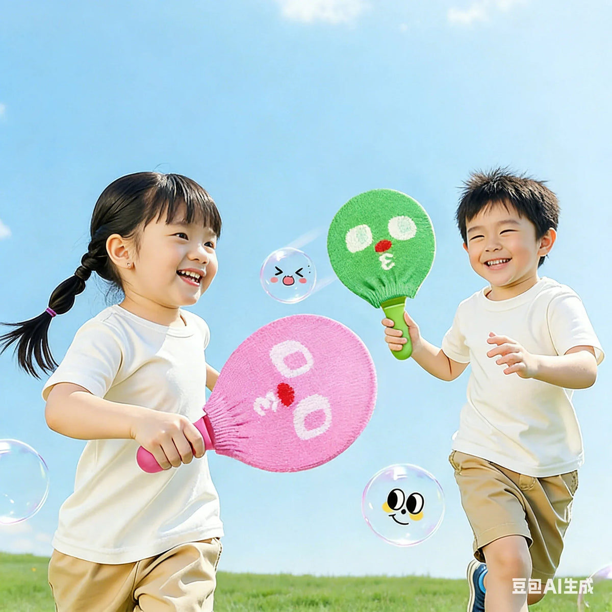Magic Bubble Wand Toy with Flipping Stick