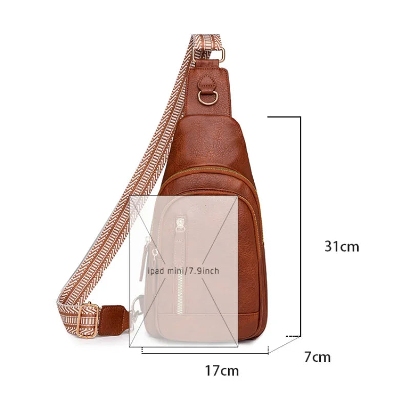 Elegant PU Leather Crossbody Sling Bag for Women