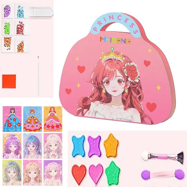 Princess DIY Craft Kit: Paper Art, Makeup & Diamond Painting