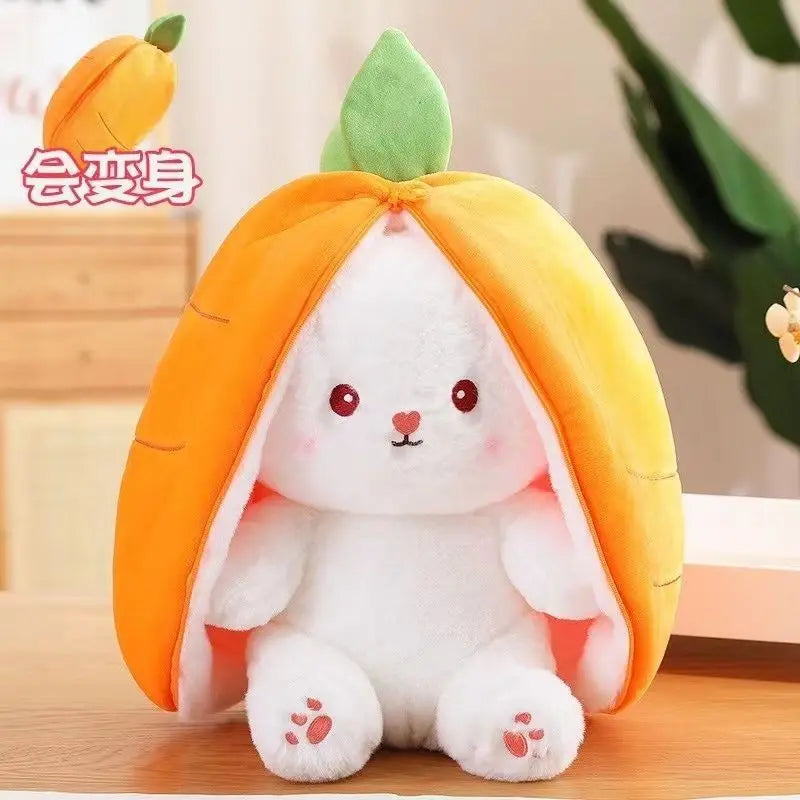 Kawaii Fruit Bunny Plush Toy - Cute Carrot & Strawberry Design