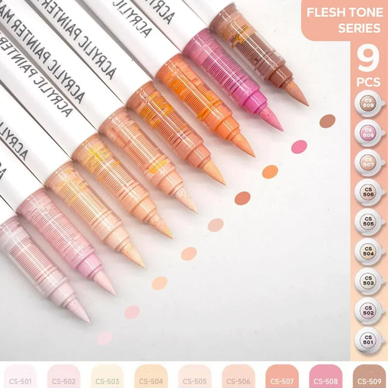 9-teiliges Acryl-Pinselstift-Set