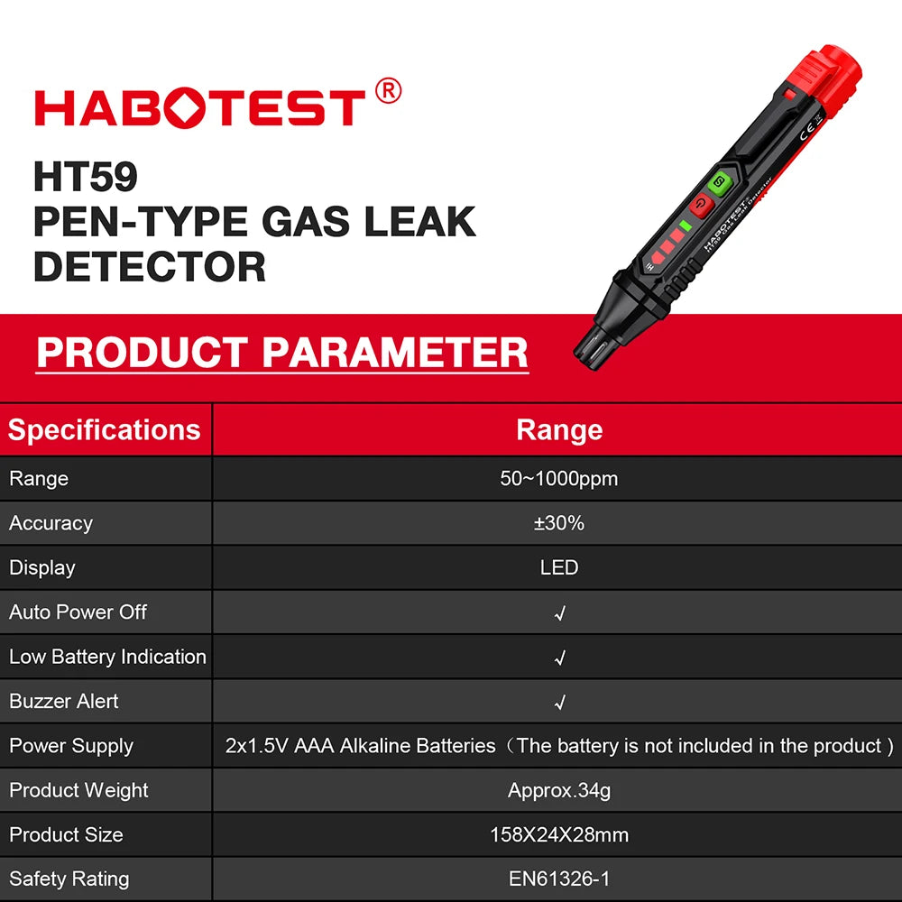 Portable Combustible Gas Leak Detector with Flexible Probe