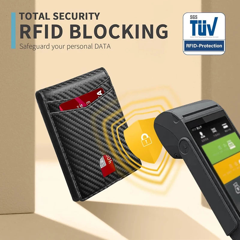 Slim RFID-Blocking Carbon Fiber Wallet