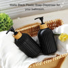 Refillable Matte Black Soap Dispenser with Wooden Tag