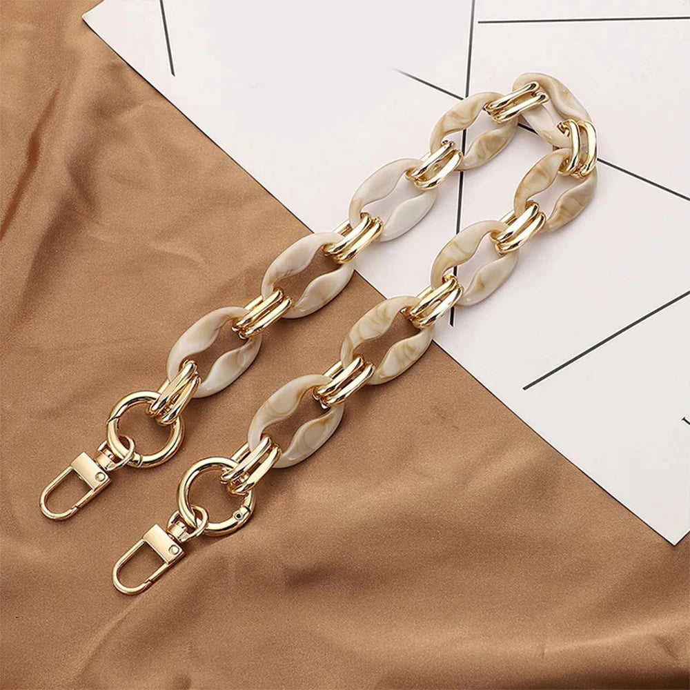 Acrylic Handbag Chain with Resin Accents