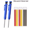 Heavy-Duty Carpenter Pencil Set with Extended Tip and Built-In Sharpener