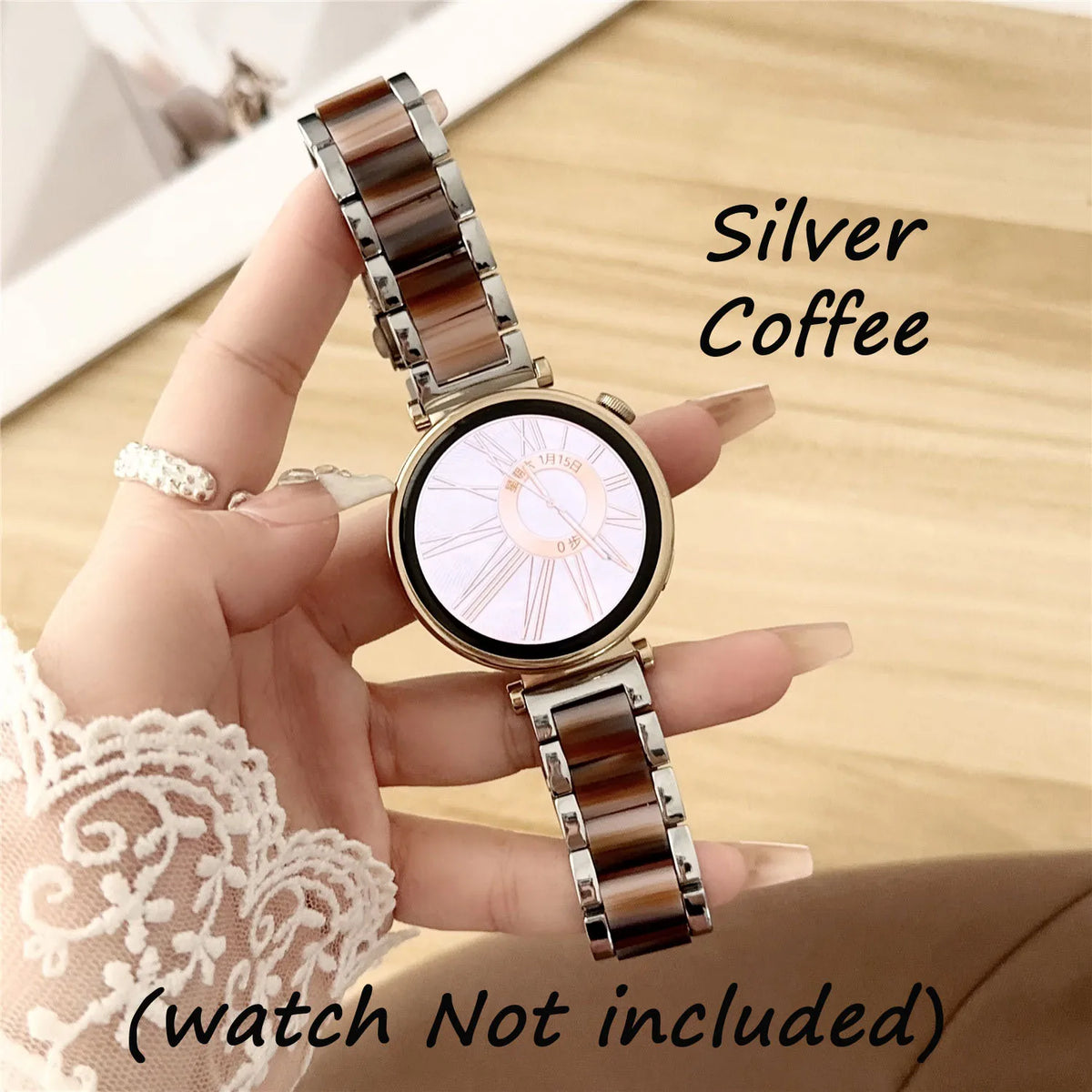 Colorful Resin & Metal Watch Band Strap