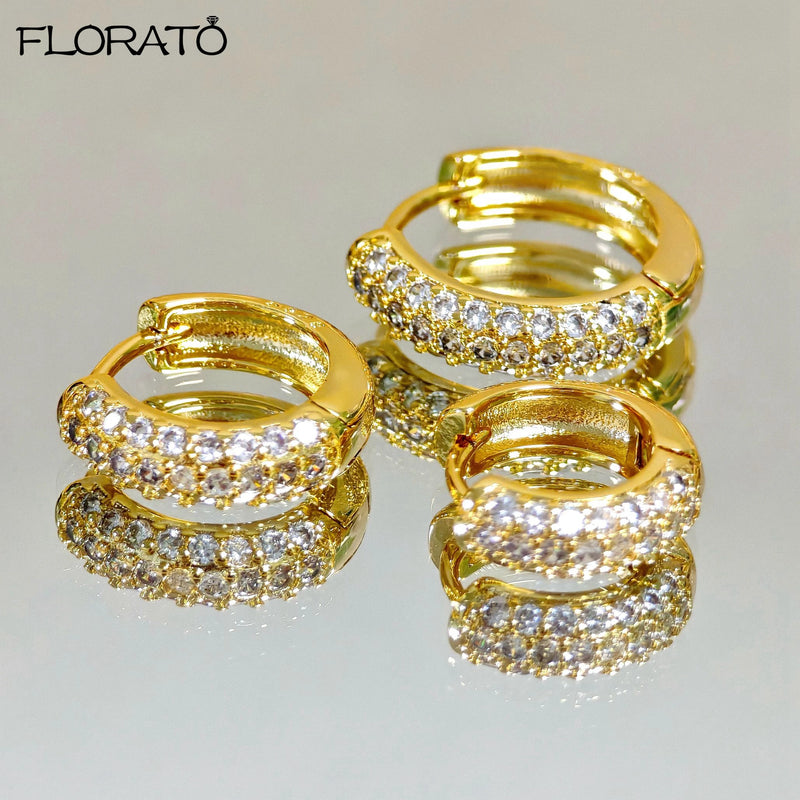 Minimalist CZ Huggie Hoop Earrings