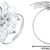 Silver decorative metal napkin rings featuring a detailed flower pattern and a smooth circular design.