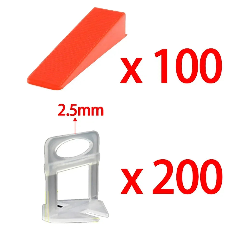 Tile Leveling System with Clips, Wedges & Pliers
