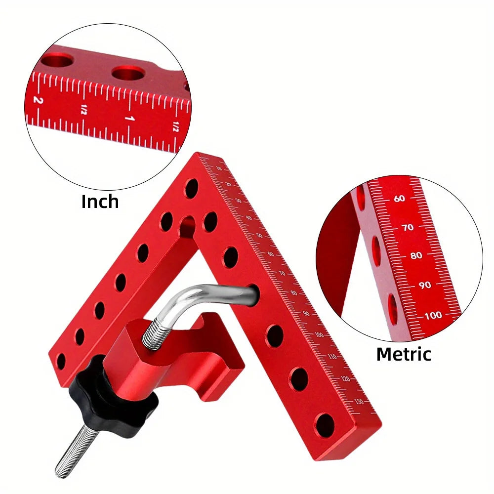 Aluminum Alloy Right Angle Clamp with 90-Degree Positioning Ruler