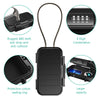 A black portable safe lock box featuring a rugged ABS shell, anti-drop features, and a 4 digit combination lock.