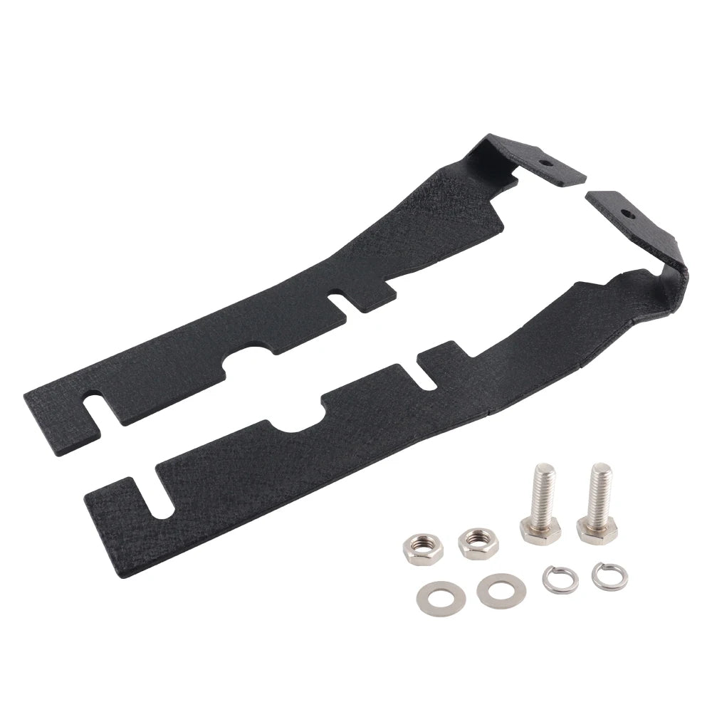 Black LED light mounting brackets with antenna mounts for Dodge Ram 4th Gen hoods