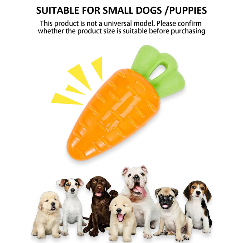 Durable Squeaky Carrot Dog Toy for Aggressive Chewers