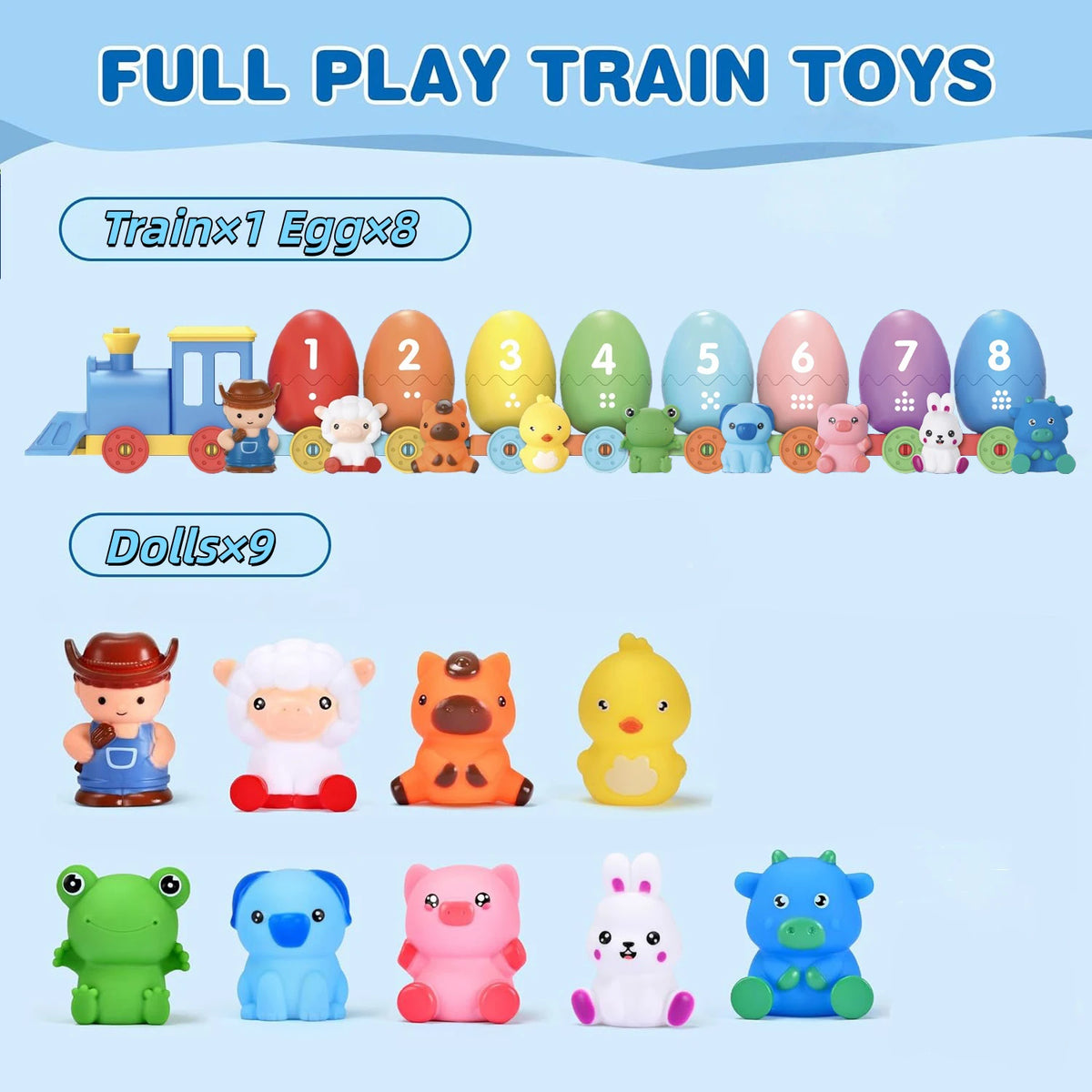 Farm Animal Counting Train with Lockable Barns