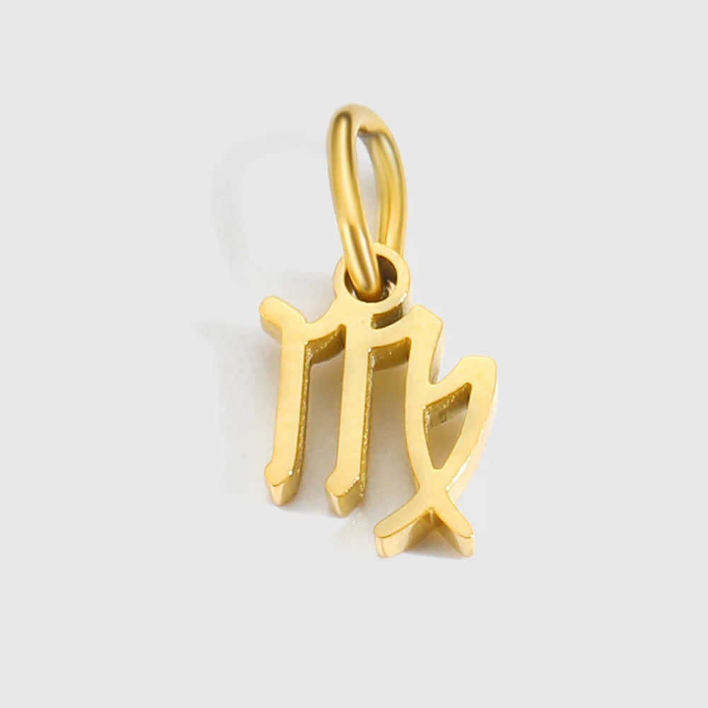 Pendentif en acier inoxydable de couleur or, en forme de la constellation du Taureau.