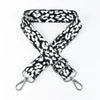 Black and white leopard print wide adjustable crossbody bag strap