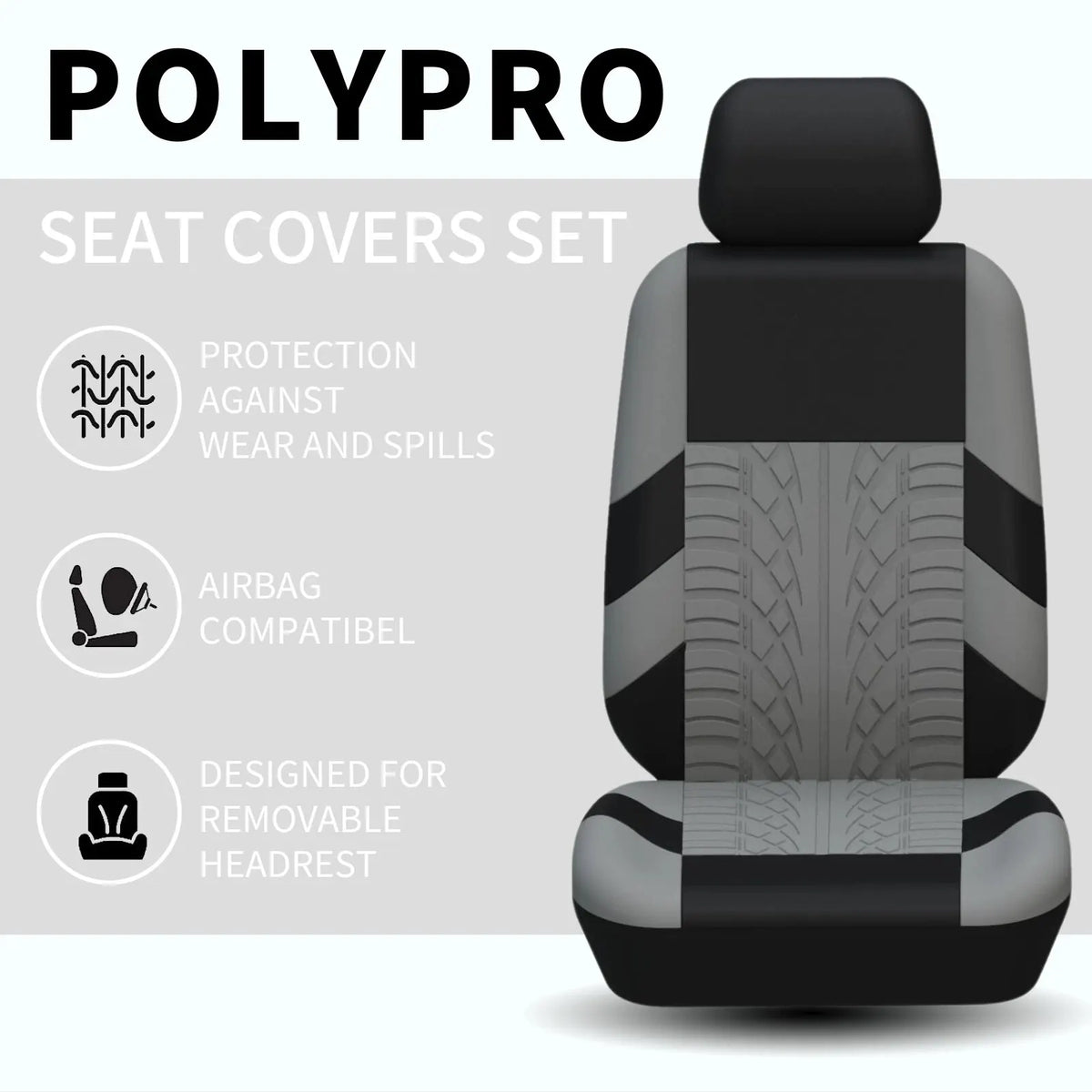 Universal Full Set Car Seat Covers - Front Split & Rear Bench