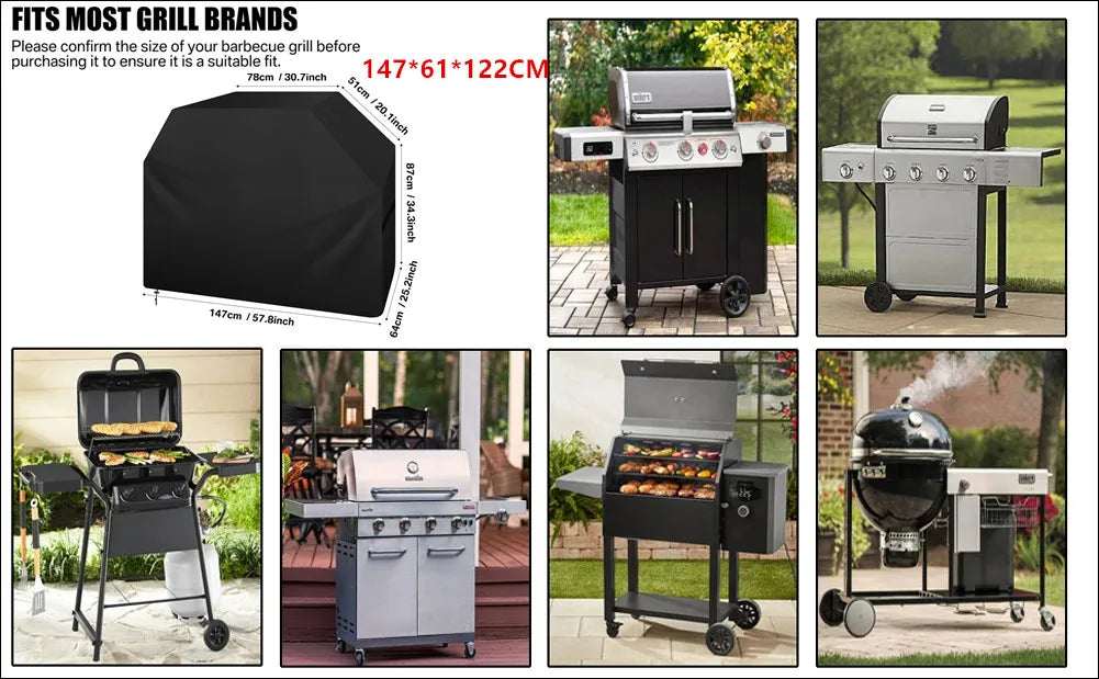 Waterproof Grill Cover with Adjustable Straps