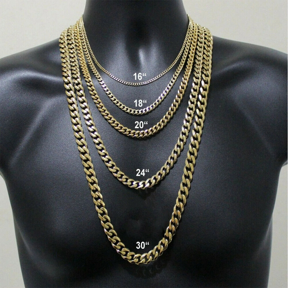 Stainless Steel Cuban Link Necklace for Men and Women