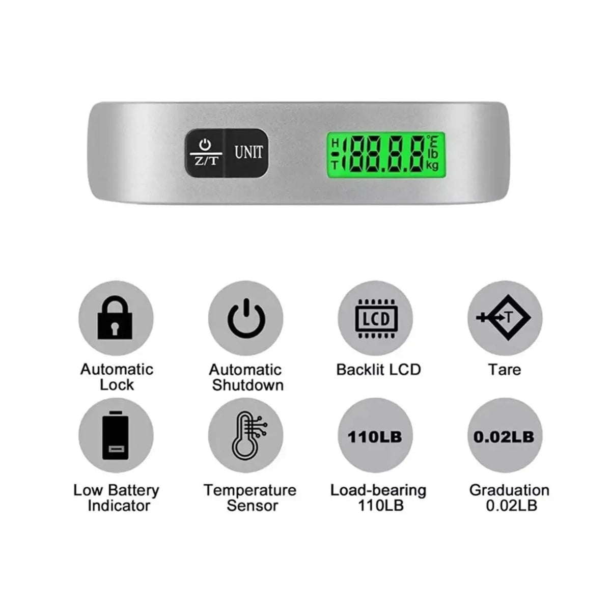 Portable Digital Luggage Scale - 110lb Capacity