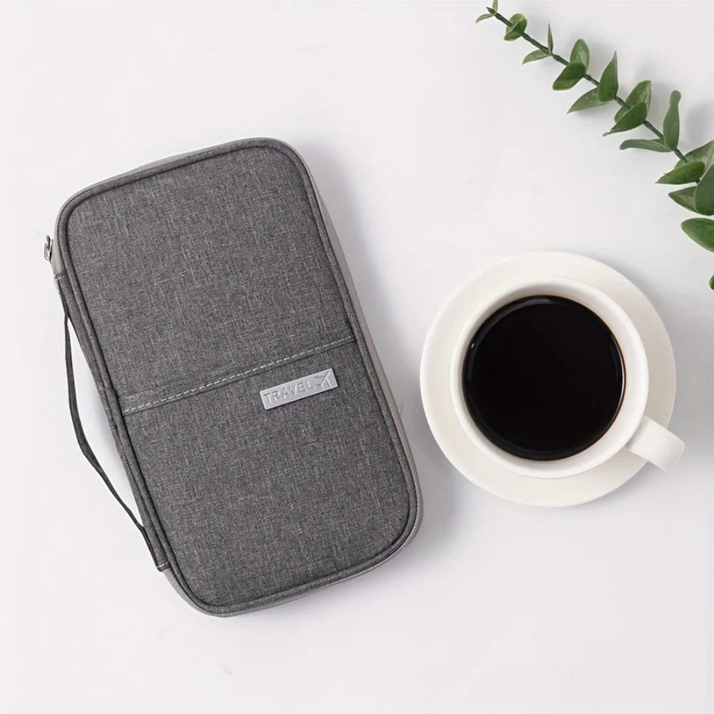 Travel Passport Holder with RFID Zipper Closure