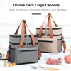 Insulated Double-Layer Lunch Tote with Shoulder Strap