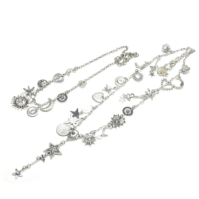 Multilayer Star & Moon Pendant Necklace